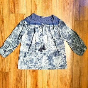 Anthropologie Rare Blue Floral Boutique Top